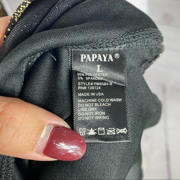 PAPAYA spandex night out sparkly mini dress Sz L - Picture 14 of 14
